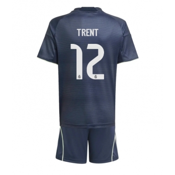 Billige Fotballdrakt Real Madrid Alexander-Arnold #12 Replika Bortedraktsett Barn 2025-26 Kortermet (med bukser)